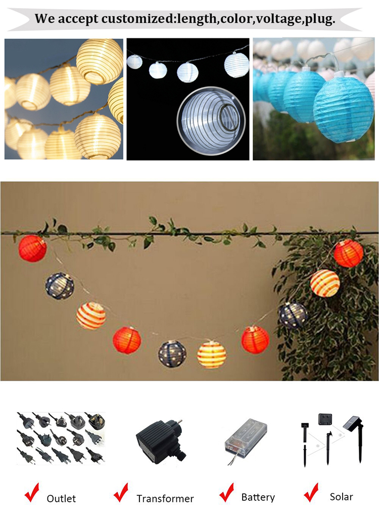 LED Paper Lantern String Lights