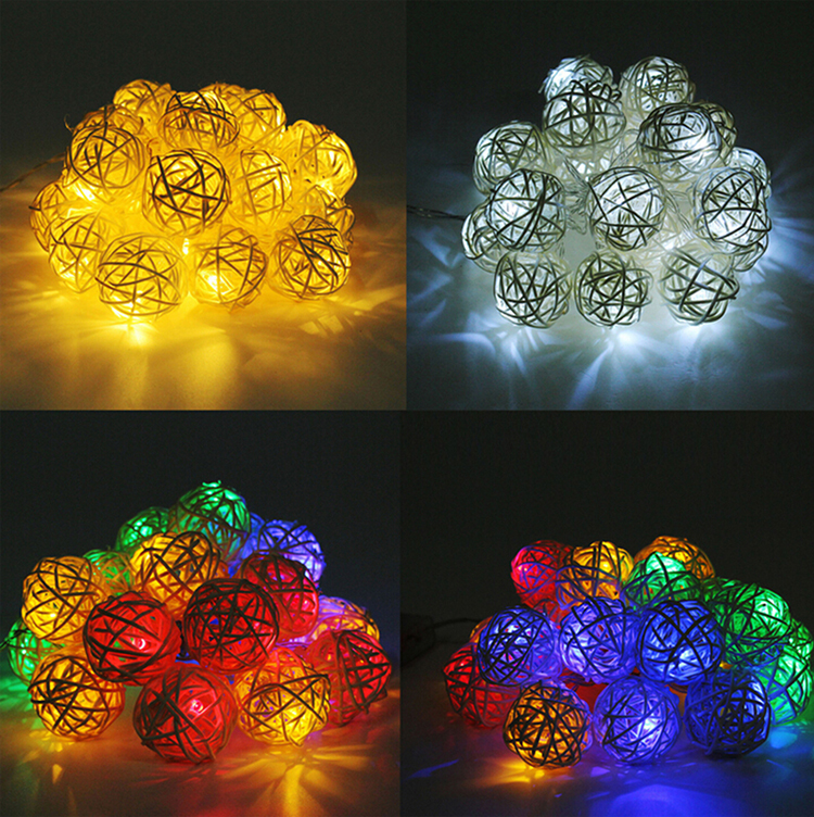 Rattan ball led holiday light